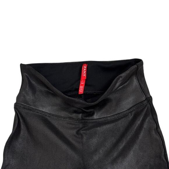 SPANX Black Faux Leather Leggings Size Women's Small - Picture 3 of 3